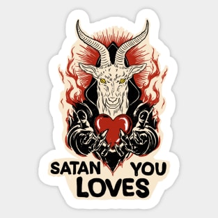 Satan Loves You Sticker